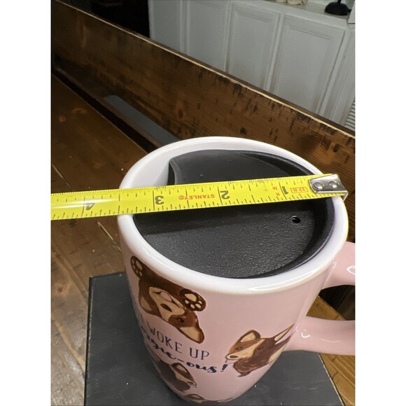 Corgi Travel Mug w/Lid 20 Oz “I Woke Up Corgie-ous!” Pink & Brown Sheffield Home - Picture 8 of 8